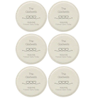 White round leatherette coasters set of 6 with personalized 'Forever Starts' designs