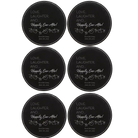 Black/Silver round leatherette coasters set of 6 with personalized 'Happily Ever After' designs