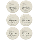 White round leatherette coasters set of 6 with personalized 'Happily Ever After' designs