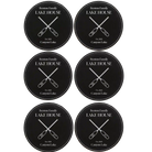 Black/Silver round leatherette coasters set of 6 with personalized 'Lake House' designs