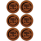 Rawhide round leatherette coasters set of 6 laser etched with 'Leave a Ring' designs