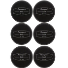 Black/Silver round leatherette coasters set of 6 with personalized 'Bar Banner' designs