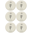 White round leatherette coasters set of 6 with personalized 'Bridal Party Bouquet' designs
