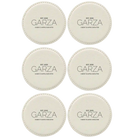 White round leatherette coasters set of 6 with personalized 'Cheers Last Name' designs