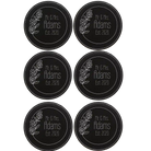 Black/Silver round leatherette coasters set of 6 with personalized 'Wedding Floral' designs