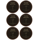 Black/Gold round leatherette coasters set of 6 with personalized 'Last Sip Bachelorette' designs