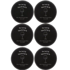 Black/Silver round leatherette coasters set of 6 with personalized 'Last Sip Bachelorette' designs