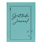 Large teal leatherette journal laser etched with 'Gratitude Journal' design