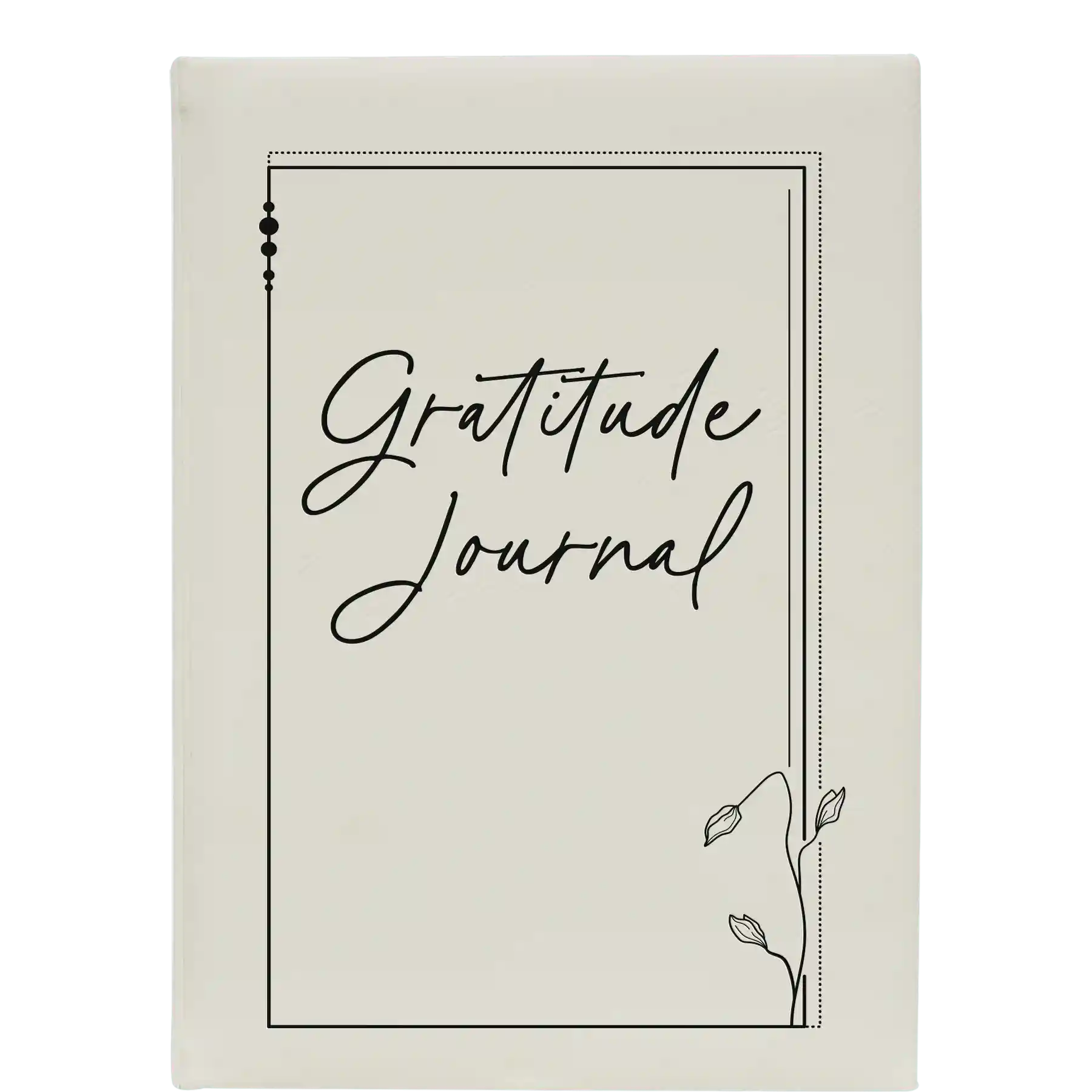 Large white leatherette journal laser etched with 'Gratitude Journal' design