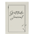 Large white leatherette sketch book laser etched with 'Gratitude Journal' design