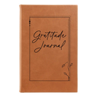 Small rawhide leatherette journal laser etched with 'Gratitude Journal' design