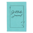 Small teal leatherette journal laser etched with 'Gratitude Journal' design
