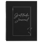 Large black spiral notebook laser etched with 'Gratitude Journal' design