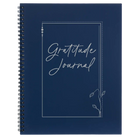 Large blue spiral notebook laser etched with 'Gratitude Journal' design