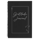 Small black spiral notebook laser etched with 'Gratitude Journal' design