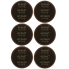 Black/Gold round leatherette coasters set of 6 with personalized 'The Best Day' designs