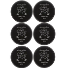 Black/Silver round leatherette coasters set of 6 with personalized 'Cheers to Love' designs