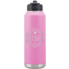 Laser etched light purple 32 oz vacuum insulated water bottle with 'I'm Coming to the Cottage (Maple Leaf)' design