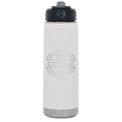 Laser etched white 20 oz vacuum insulated water bottle with 'I'm Coming to the Cottage (Trees)' design