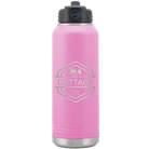 Laser etched light purple 32 oz vacuum insulated water bottle with 'I'm Coming to the Cottage (Trees)' design