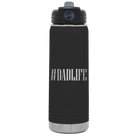 Laser etched black 20 oz vacuum insulated water bottle with 'Dadlife' design