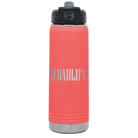 Laser etched coral 20 oz vacuum insulated water bottle with 'Dadlife' design