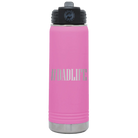 Laser etched light purple 20 oz vacuum insulated water bottle with 'Dadlife' design