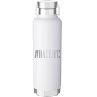 Laser etched white 24 oz vacuum insulated water bottle with 'Dadlife' design