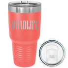 Laser etched coral 30 oz vacuum insulated tumbler with 'Dadlife' design