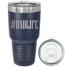 Laser etched navy 30 oz vacuum insulated tumbler with 'Dadlife' design