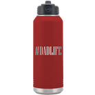 Laser etched maroon 32 oz vacuum insulated water bottle with 'Dadlife' design