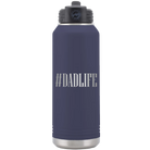 Laser etched navy 32 oz vacuum insulated water bottle with 'Dadlife' design