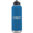 Laser etched royal blue 32 oz vacuum insulated water bottle with 'Dadlife' design