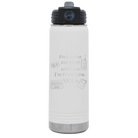 Laser etched white 20 oz vacuum insulated water bottle with '1900s' design