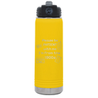 Laser etched yellow 20 oz vacuum insulated water bottle with '1900s' design