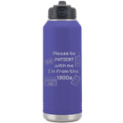Laser etched purple 32 oz vacuum insulated water bottle with '1900s' design