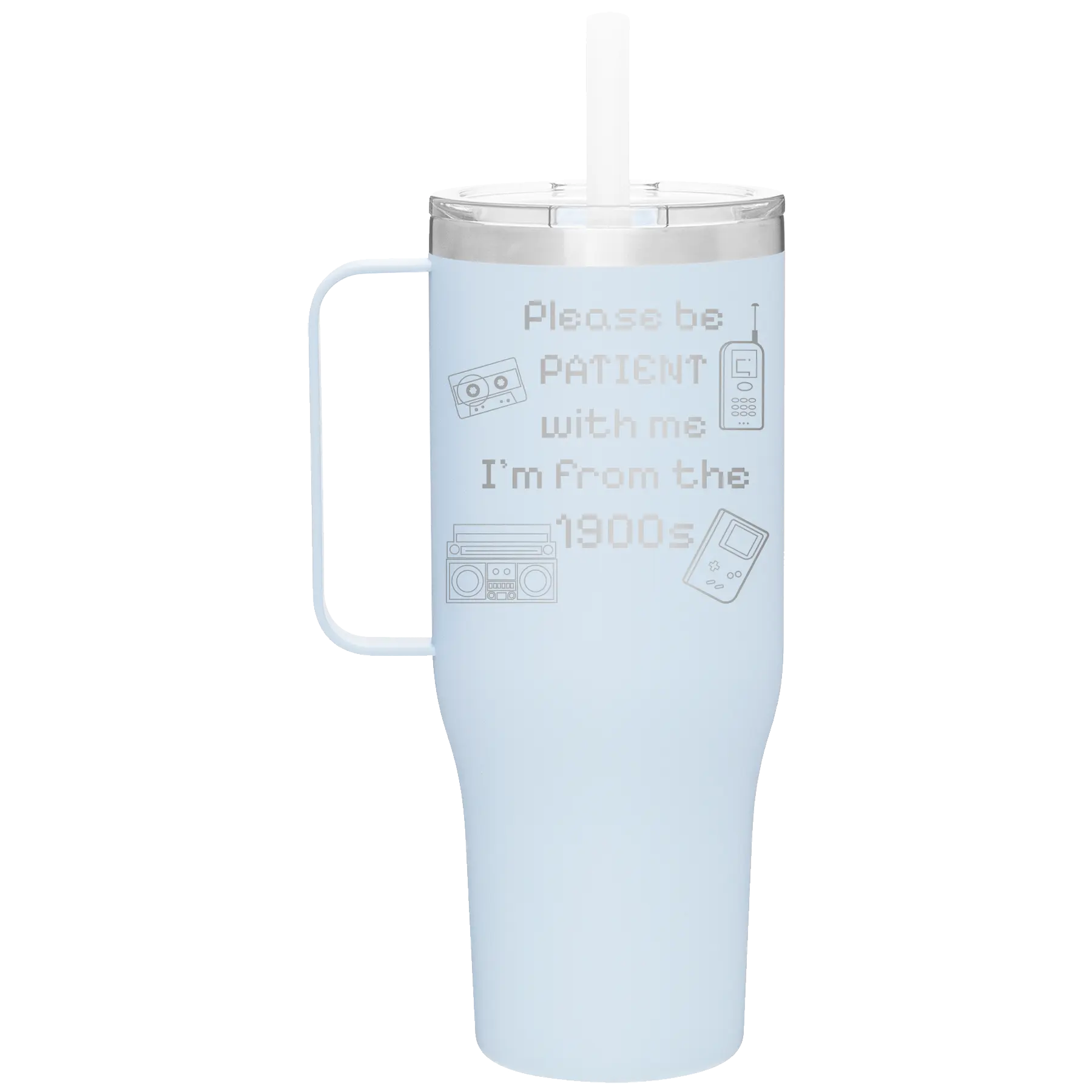 Personalized landfall 40 oz vacuum insulated tumbler mug with '1900s' design