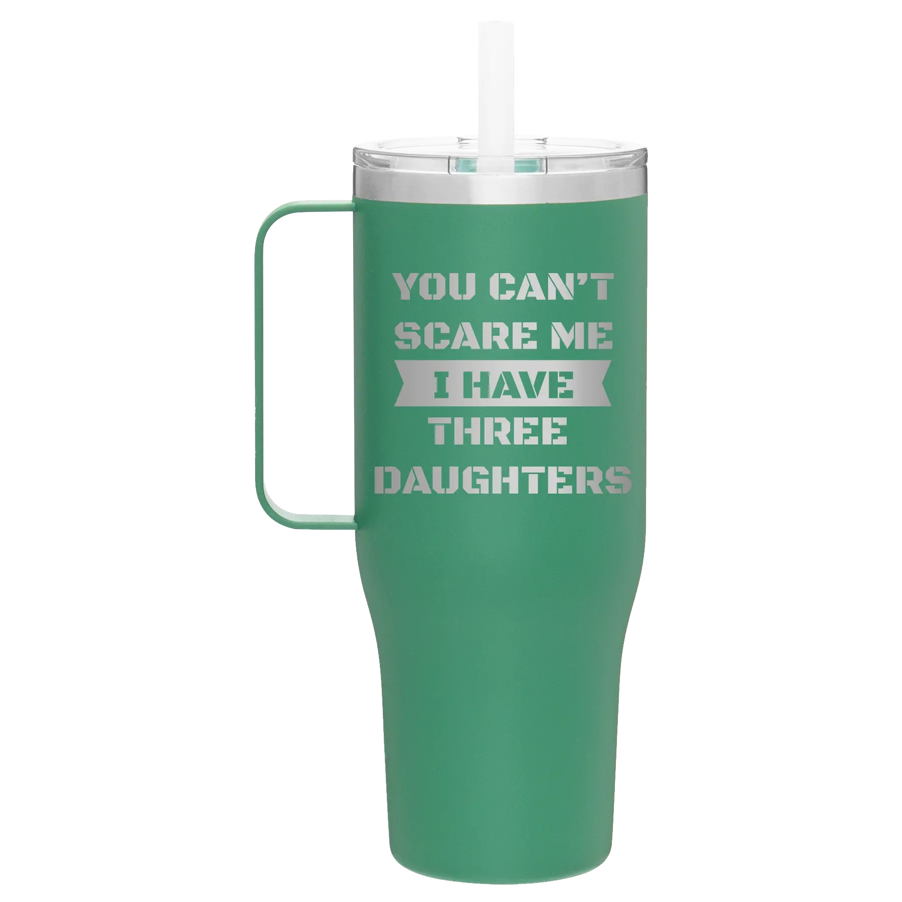Personalized forage 40 oz vacuum insulated tumbler mug with 'You Cant Scare Me' design