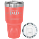 Laser etched coral 30 oz vacuum insulated tumbler with 'Best Dad Est' design