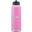 Laser etched light purple 32 oz vacuum insulated water bottle with 'Best Dad Est' design
