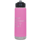 Laser etched light purple 20 oz vacuum insulated water bottle with 'Best Husband by Par' design
