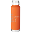 Laser etched orange 24 oz vacuum insulated water bottle with 'Best Husband by Par' design