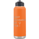Laser etched orange 32 oz vacuum insulated water bottle with 'Best Husband by Par' design