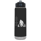 Laser etched black 20 oz vacuum insulated water bottle with 'Bigfoot' design
