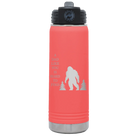 Laser etched coral 20 oz vacuum insulated water bottle with 'Bigfoot' design