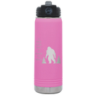 Laser etched light purple 20 oz vacuum insulated water bottle with 'Bigfoot' design