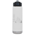 Laser etched white 20 oz vacuum insulated water bottle with 'Bigfoot' design