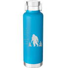 Laser etched aqua 24 oz vacuum insulated water bottle with 'Bigfoot' design