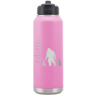 Laser etched light purple 32 oz vacuum insulated water bottle with 'Bigfoot' design