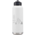 Laser etched white 32 oz vacuum insulated water bottle with 'Bigfoot' design